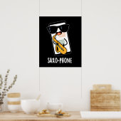 Saxo-Telefon Funny Handy Puns Dark BG Poster (Küche)