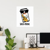 Saxo-Telefon Funny Handy Puns Poster (Heimbüro)
