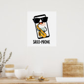 Saxo-Telefon Funny Handy Puns Poster (Küche)