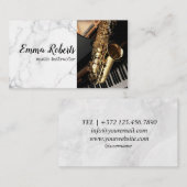 Saxofon | Music Instructor Business Card Visitenkarte (Vorne/Hinten)