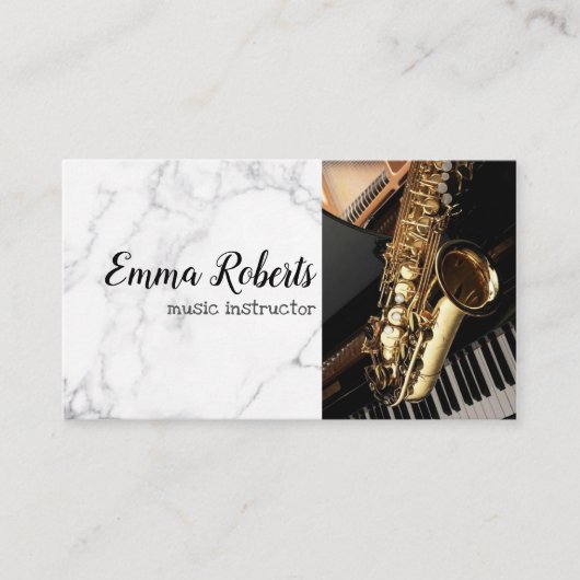 Saxofon | Music Instructor Business Card Visitenkarte (Vorderseite)