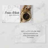 Saxofon | Music Instructor Business Card Visitenkarte (Vorne/Hinten)