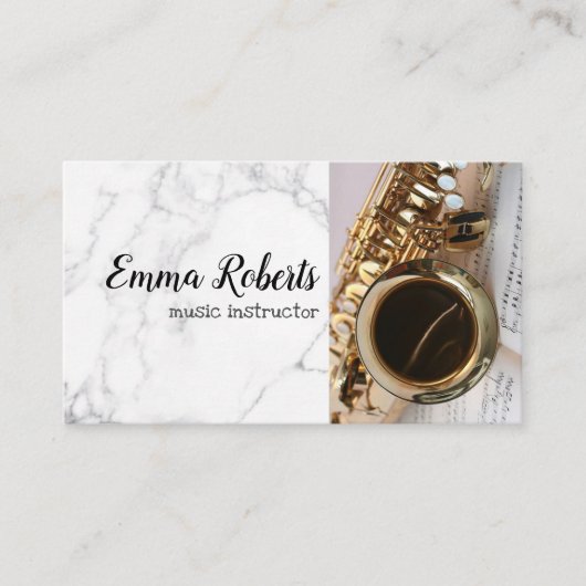 Saxofon | Music Instructor Business Card Visitenkarte (Vorderseite)