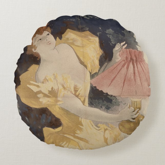 Saxoleine, Frankreich1890's Rundes Kissen (Vorderseite)