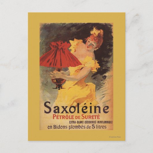 Saxoleine Lamp Oil Red Lampshade Postkarte (Vorderseite)