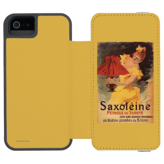 Saxoleine Lampen-Öl-Rot-Lampenschirm Incipio iPhone Geldbeutel-Hülle (Folio Geöffnet)