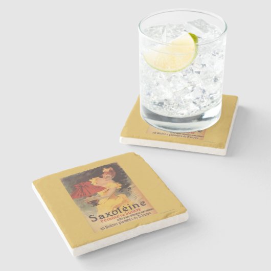 Saxoleine Lampen-Öl-Rot-Lampenschirm Steinuntersetzer (Seitenansicht)