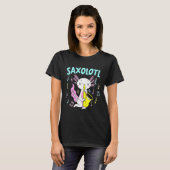 Saxolotl Saxophone Axalotl Walking Fisch T-Shirt (Vorne ganz)