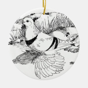Saxon Crescent-Taube 1973 Keramik Ornament