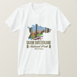 Saxon Schweiz Nationalpark Deutschland Karte T-Shirt