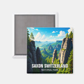Saxon Schweiz Nationalpark Deutschland Magnet (Vorderseite/Rückseite)