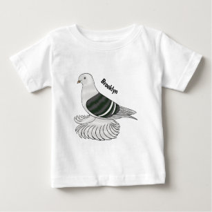 Saxon Shield pigeon bird cartoon illustration  Baby T-shirt