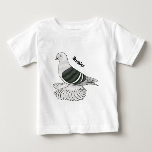 Saxon Shield pigeon bird cartoon illustration Baby T-shirt (Vorderseite)
