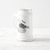 Saxon Shield Taube Cartoon Bierglas (Vorderseite Links)
