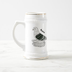 Saxon Shield Taube Cartoon Bierglas