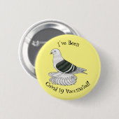 Saxon Shield Taube Cartoon Button (Vorne & Hinten)