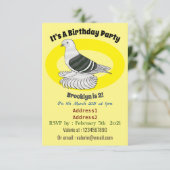 Saxon Shield Taube Cartoon Einladung (Stehend Vorderseite)