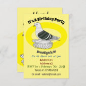 Saxon Shield Taube Cartoon Einladung (Vorne/Hinten)