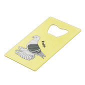 Saxon Shield Taube Cartoon Geldbeutel Flaschenöffner (Vorderseite Schrägansicht)