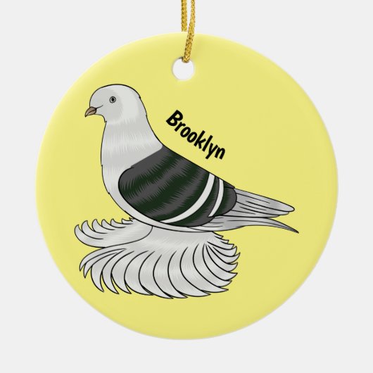 Saxon Shield Taube Cartoon Keramik Ornament (Vorne)