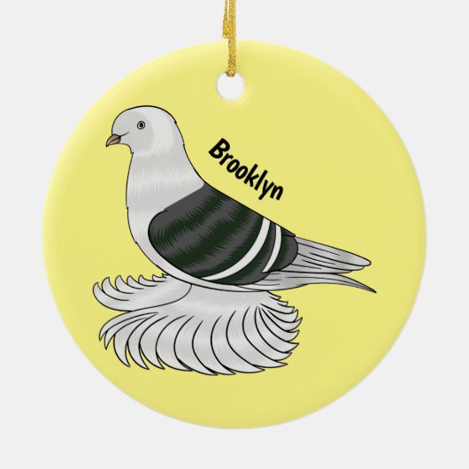 Saxon Shield Taube Cartoon Keramik Ornament (Hinten)