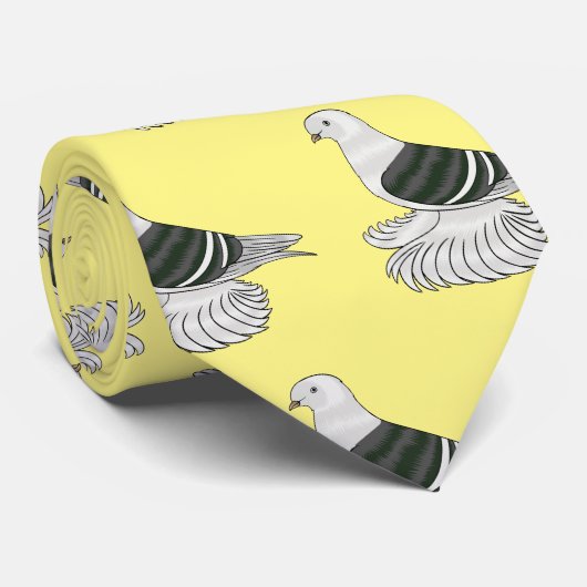 Saxon Shield Taube Cartoon Krawatte (Gerollt)