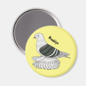 Saxon Shield Taube Cartoon Magnet (Vorderseite/Rückseite)