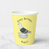 Saxon Shield Taube Cartoon Pappbecher (Rückseite)