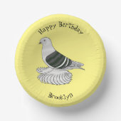 Saxon Shield Taube Cartoon Pappteller (Vorderseite)