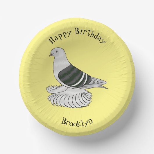 Saxon Shield Taube Cartoon Pappteller (Vorderseite)