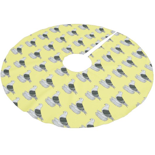 Saxon Shield Taube Cartoon Polyester Weihnachtsbaumdecke (Schrägansicht)