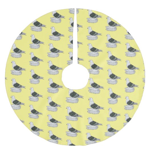 Saxon Shield Taube Cartoon Polyester Weihnachtsbaumdecke (Vorderseite)