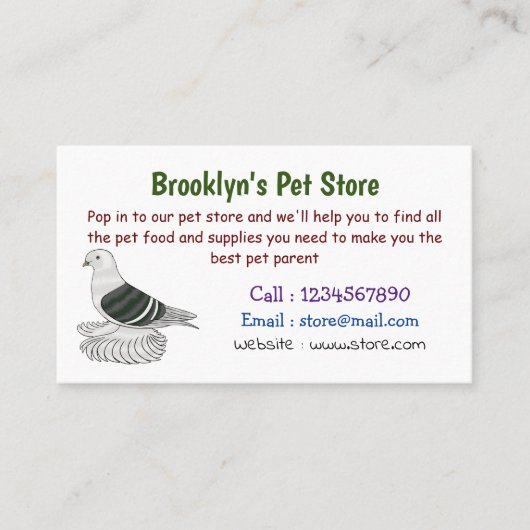 Saxon Shield Taube Cartoon Visitenkarte (Vorderseite)