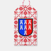 Saxonia Pattern rot weiß Geschenkanhänger (Vorderseite)