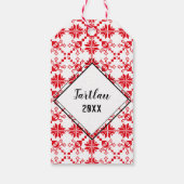 Saxonia Pattern rot weiß Geschenkanhänger (Rückseite)