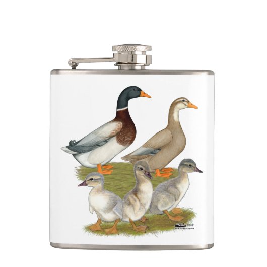 Saxony Duck Family Flachmann (Vorderseite)