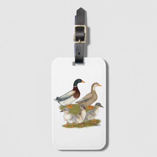 Saxony Duck Family Gepäckanhänger (Vorderseite Vertikal)