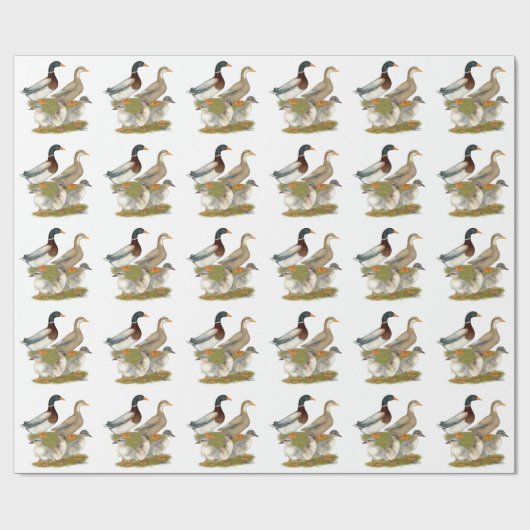 Saxony Duck Family Geschenkpapier (Flach)