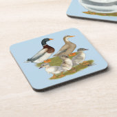 Saxony Duck Family Getränkeuntersetzer (Linke Seite)