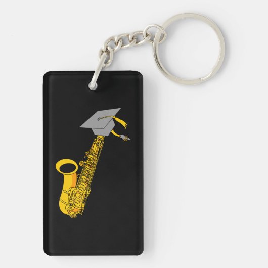 Saxophon Abschluss Schlüsselanhänger (Rückseite)