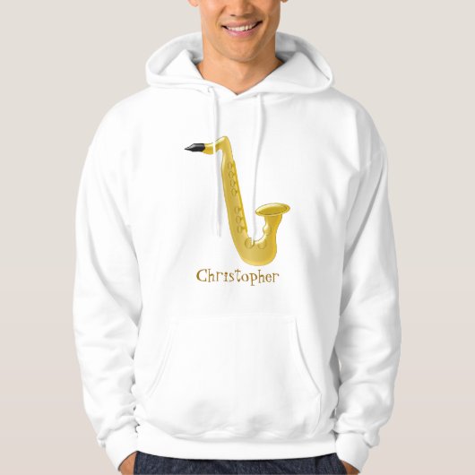 Saxophon addieren gerade Namen Hoodie (Vorderseite)