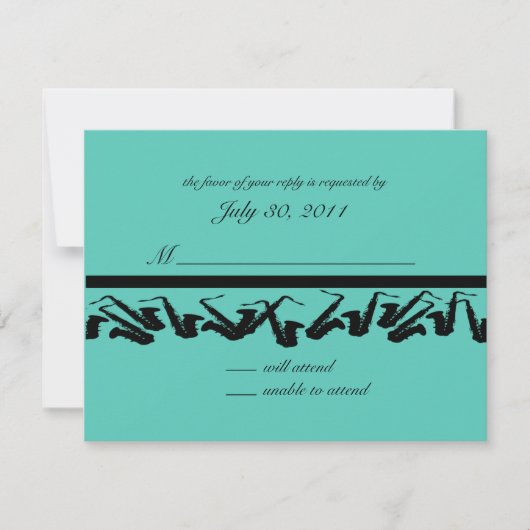 Saxophon/Antwortkarte RSVP Karte (Vorderseite)