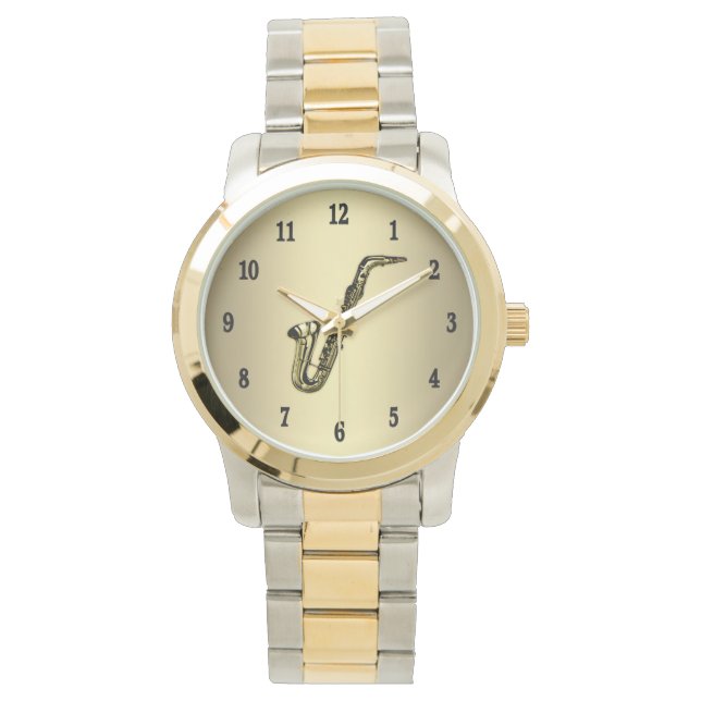 Saxophon Armbanduhr (Vorderseite)