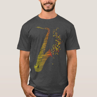 Saxophon Art Orange Mix T-Shirt