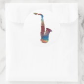Saxophon Art Runder Aufkleber (Tasche)