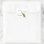 Saxophon-Aufkleber Quadratischer Aufkleber (Tasche)