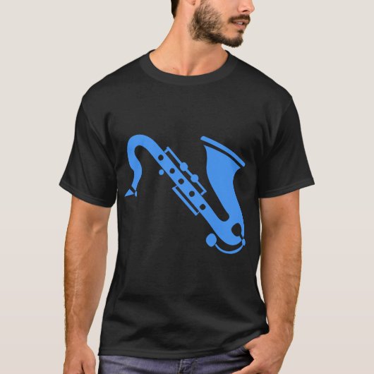 Saxophon - Baby Blue T-Shirt (Vorderseite)