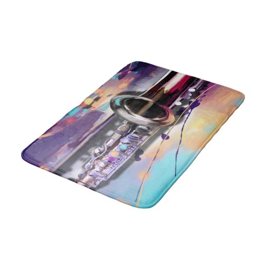 Saxophon Badematte (Schrägansicht)