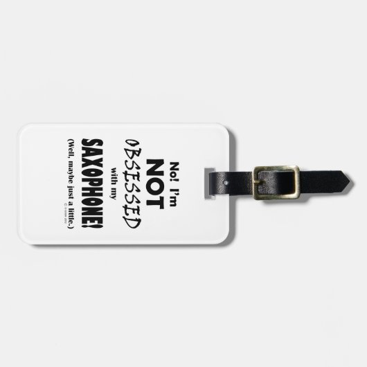 Saxophon besessen gepäckanhänger (Vorderseite horizontal)