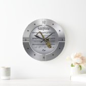 Saxophon ~ Blatt Music ~ Brushed Silver Color ~ Große Wanduhr (Zuhause)